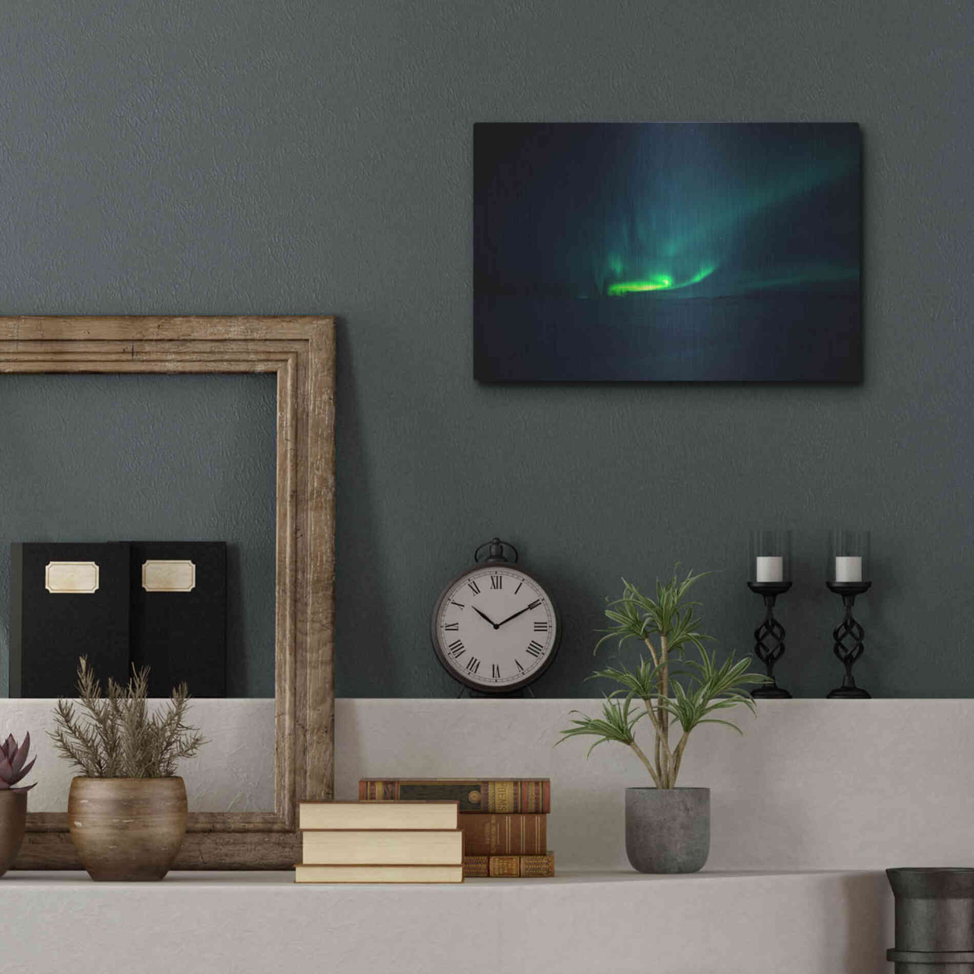 Luxe Metal Art 'Northern Lights Aurora Borealis 4' by Luxe Portfolio, Metal Wall Art,16x12