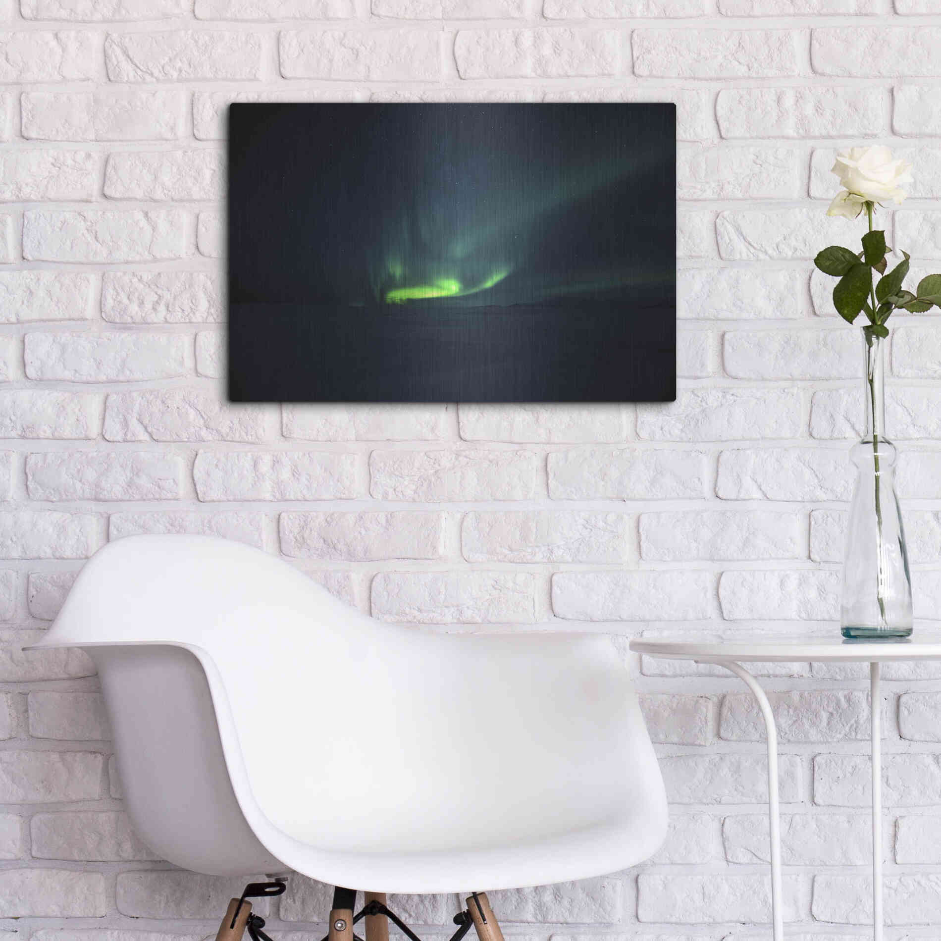 Luxe Metal Art 'Northern Lights Aurora Borealis 4' by Luxe Portfolio, Metal Wall Art,24x16
