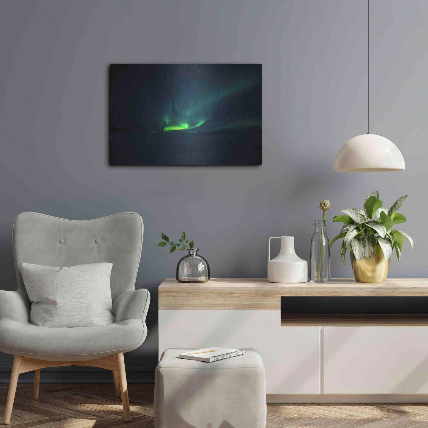 Luxe Metal Art 'Northern Lights Aurora Borealis 4' by Luxe Portfolio, Metal Wall Art,24x16