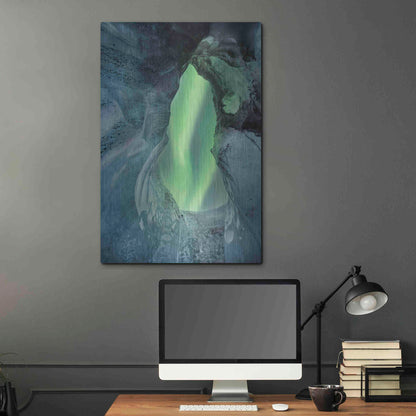 Luxe Metal Art 'Northern Lights Aurora Borealis Over Glacier Ice 1' by Luxe Portfolio, Metal Wall Art,24x36