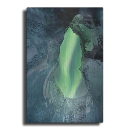 Luxe Metal Art 'Northern Lights Aurora Borealis Over Glacier Ice 1' by Luxe Portfolio, Metal Wall Art