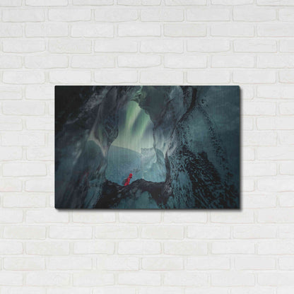 Luxe Metal Art 'Northern Lights Aurora Borealis Over Glacier Ice 2' by Luxe Portfolio, Metal Wall Art,36x24