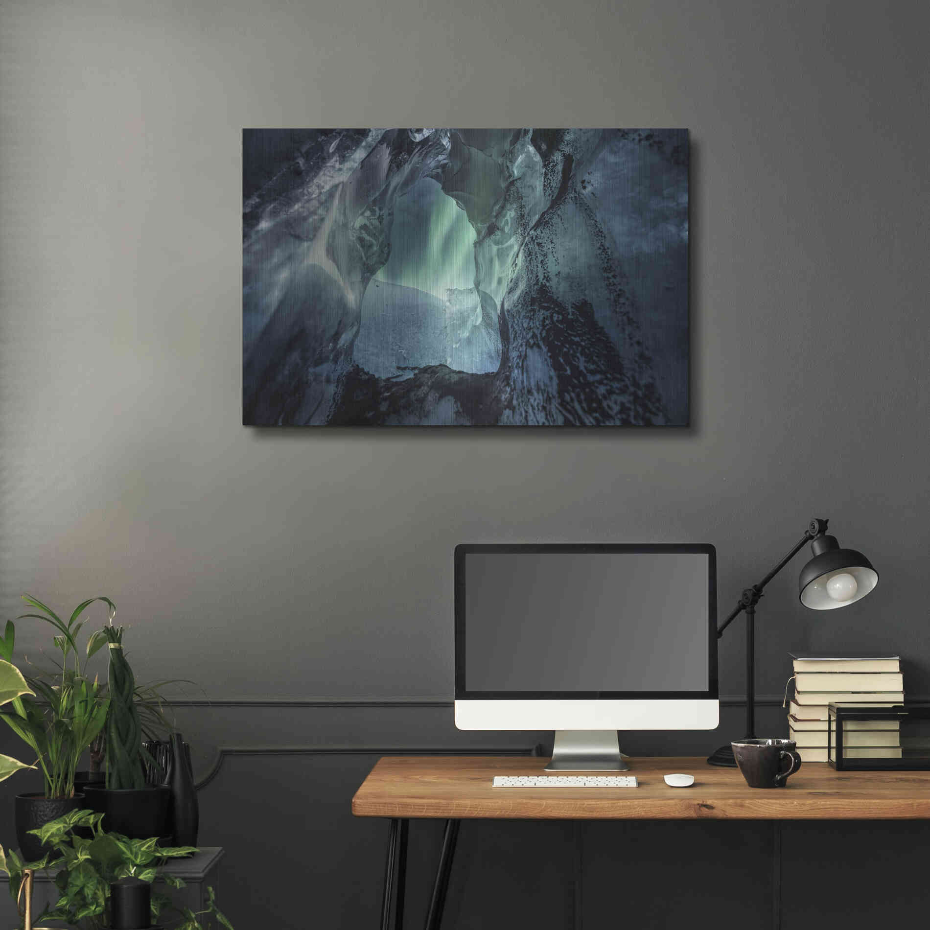 Luxe Metal Art 'Northern Lights Aurora Borealis Over Glacier Ice 3' by Luxe Portfolio, Metal Wall Art,36x24