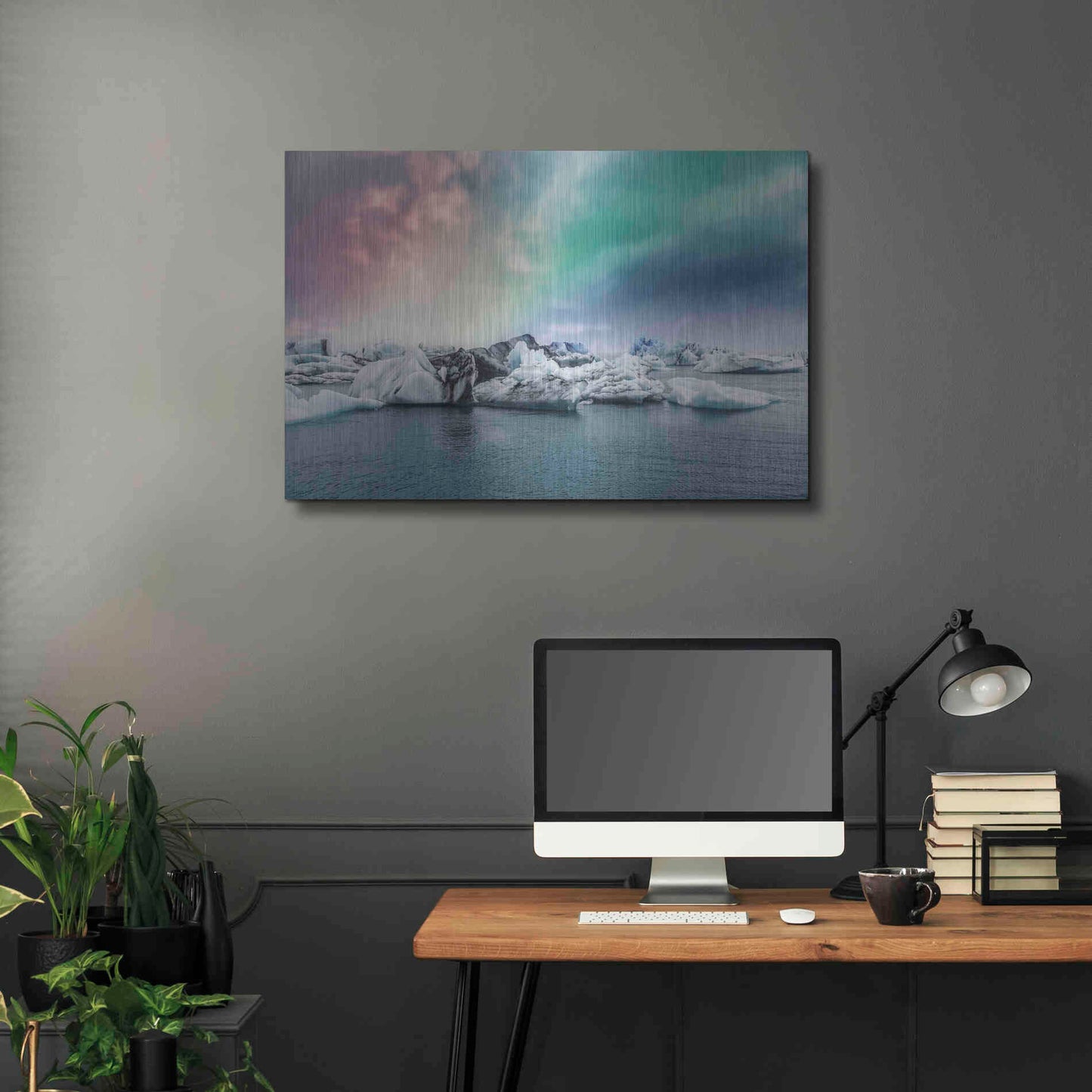 Luxe Metal Art 'Northern Lights Aurora Borealis Over Jokulsarlon' by Luxe Portfolio, Metal Wall Art,36x24