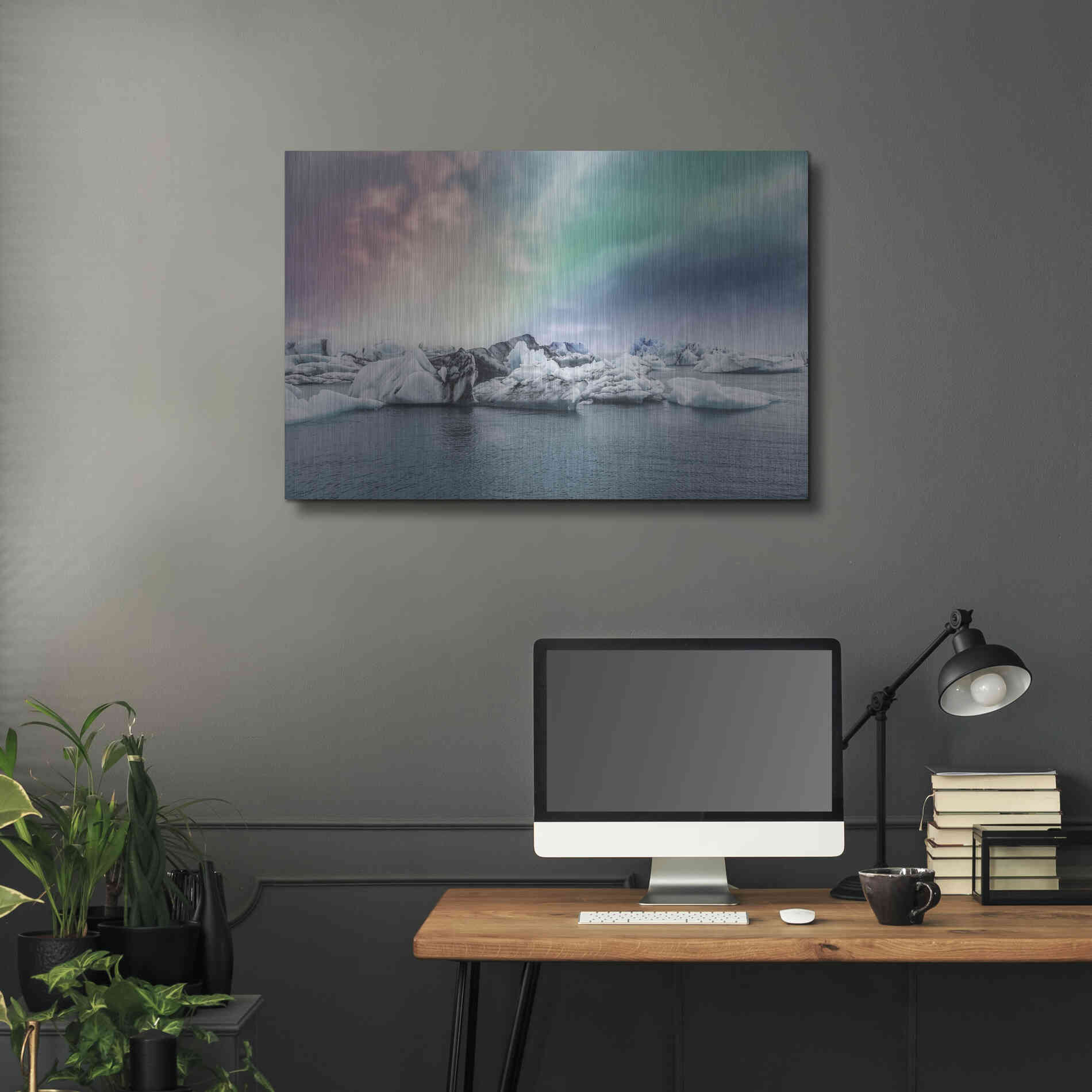 Luxe Metal Art 'Northern Lights Aurora Borealis Over Jokulsarlon' by Luxe Portfolio, Metal Wall Art,36x24