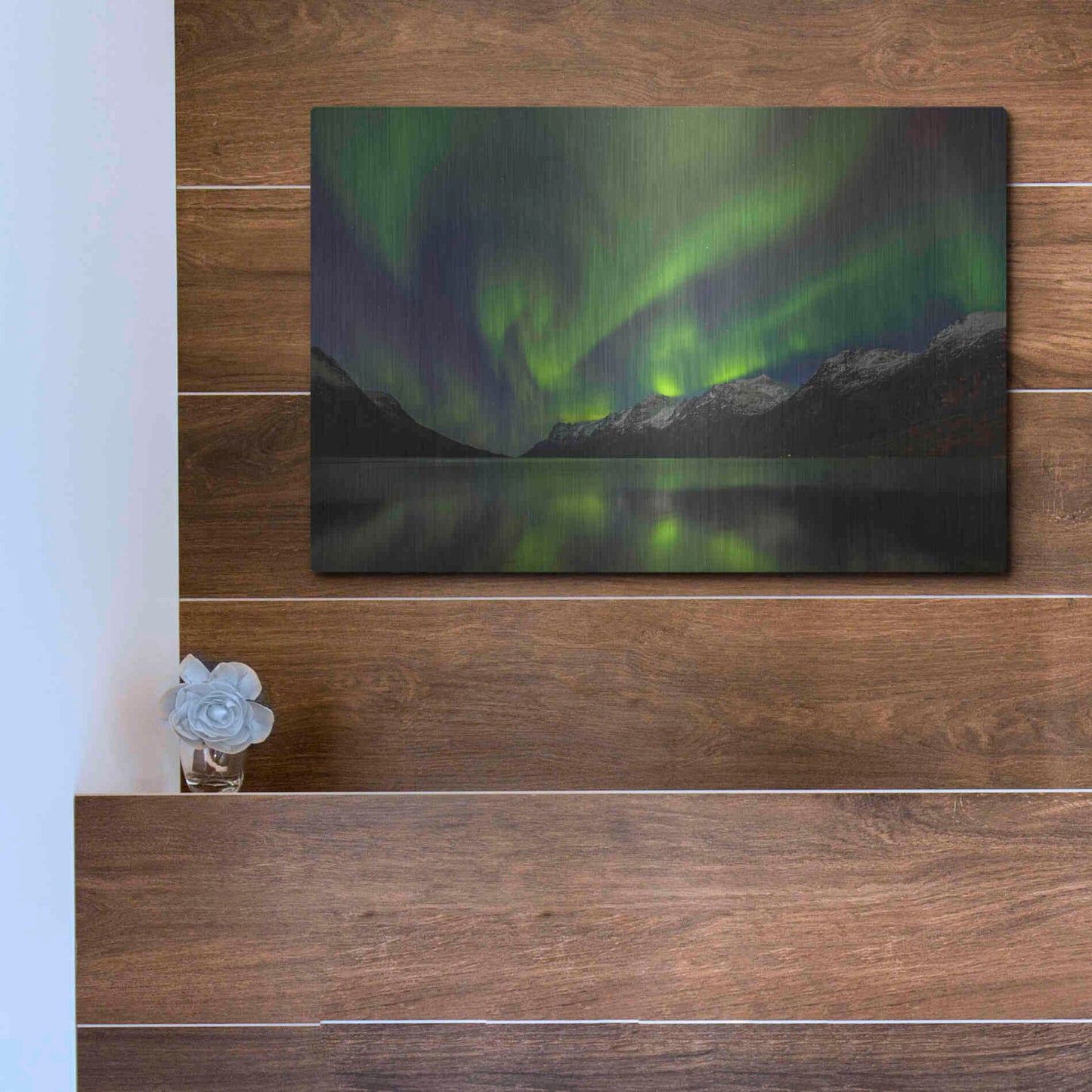Luxe Metal Art 'Northern Lights In Ersfjorden' by Luxe Portfolio, Metal Wall Art,16x12