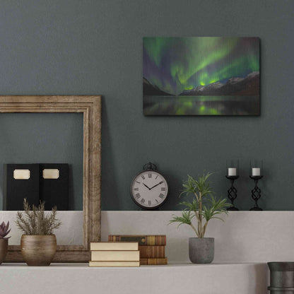 Luxe Metal Art 'Northern Lights In Ersfjorden' by Luxe Portfolio, Metal Wall Art,16x12