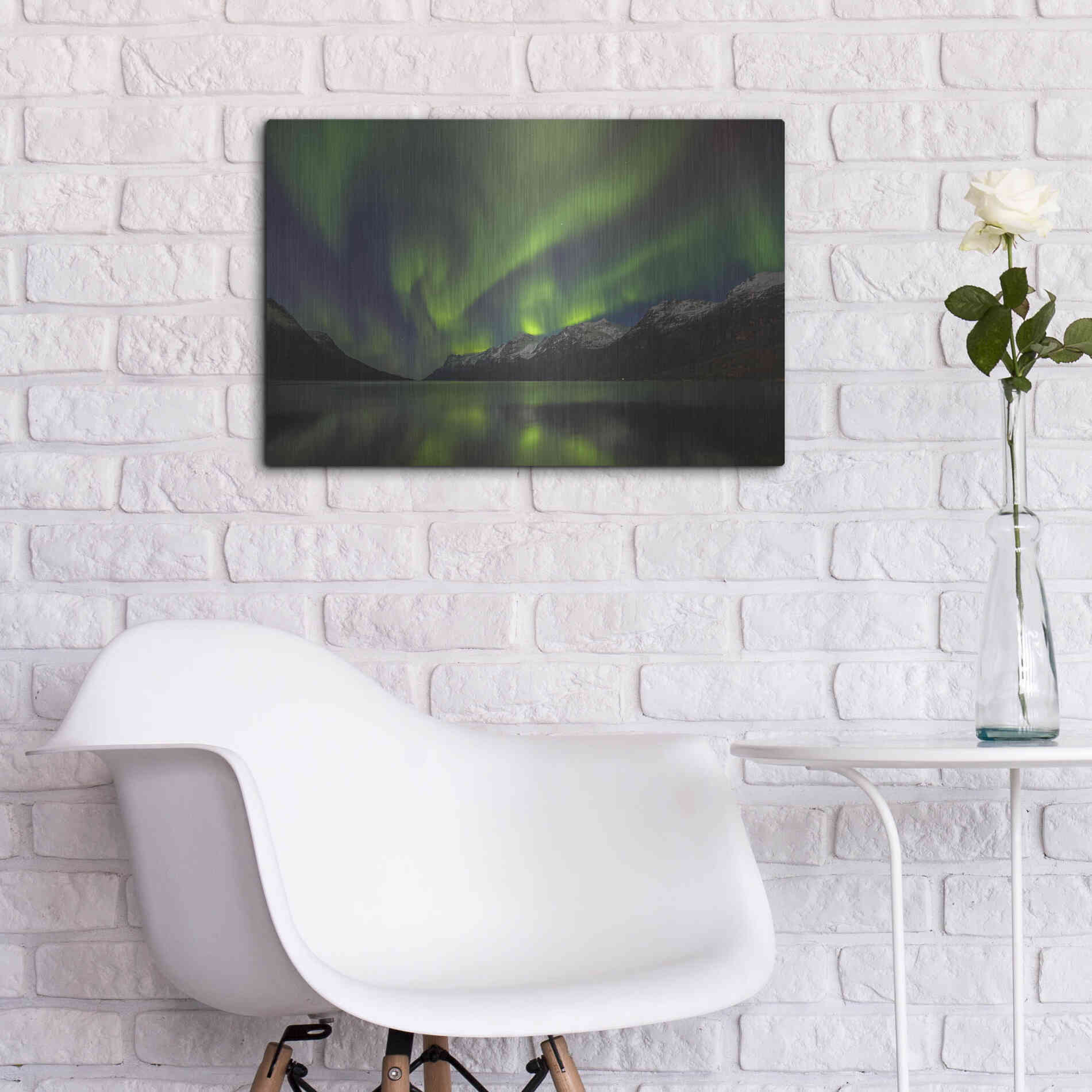 Luxe Metal Art 'Northern Lights In Ersfjorden' by Luxe Portfolio, Metal Wall Art,24x16