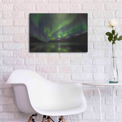 Luxe Metal Art 'Northern Lights In Ersfjorden' by Luxe Portfolio, Metal Wall Art,24x16