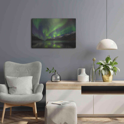 Luxe Metal Art 'Northern Lights In Ersfjorden' by Luxe Portfolio, Metal Wall Art,24x16