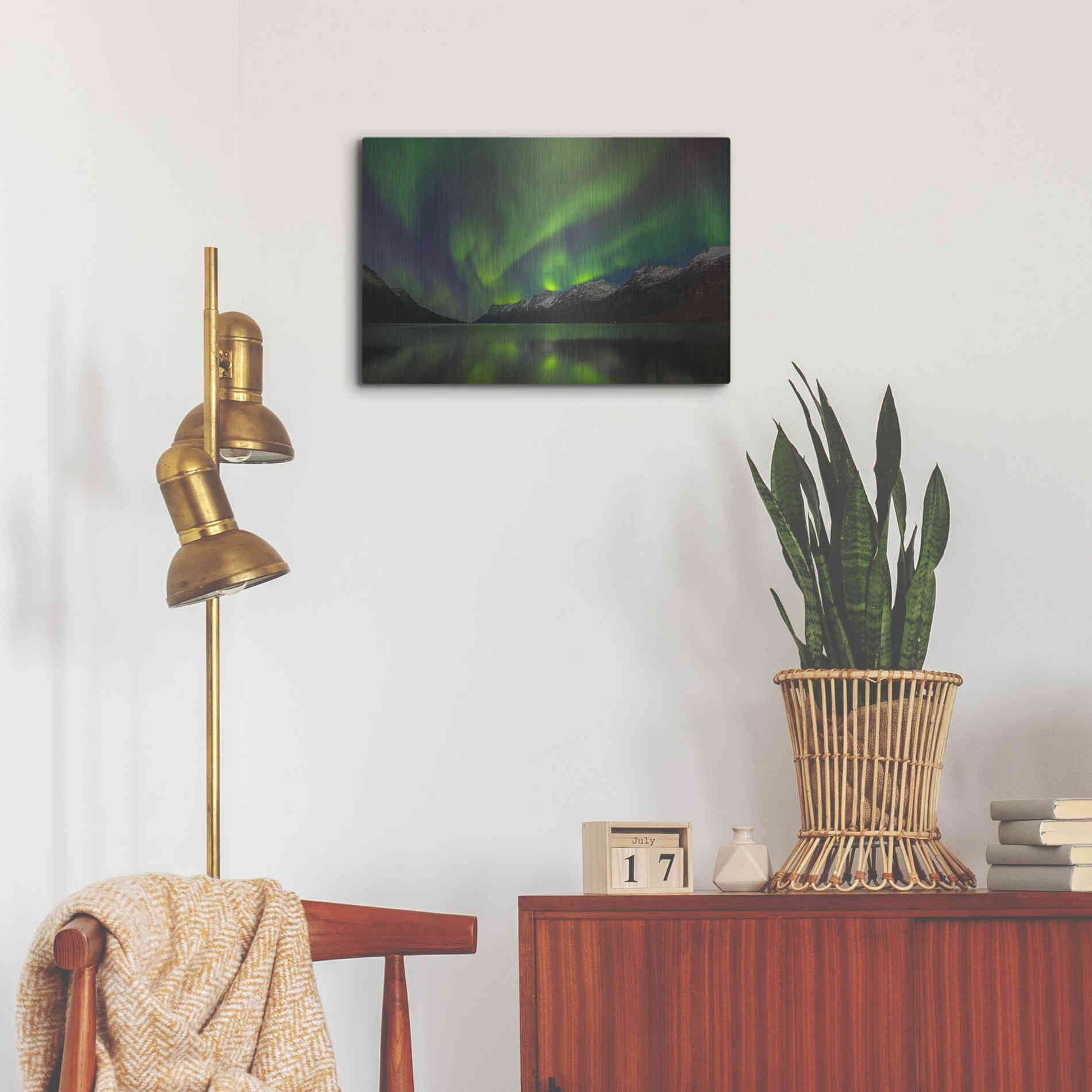 Luxe Metal Art 'Northern Lights In Ersfjorden' by Luxe Portfolio, Metal Wall Art,24x16