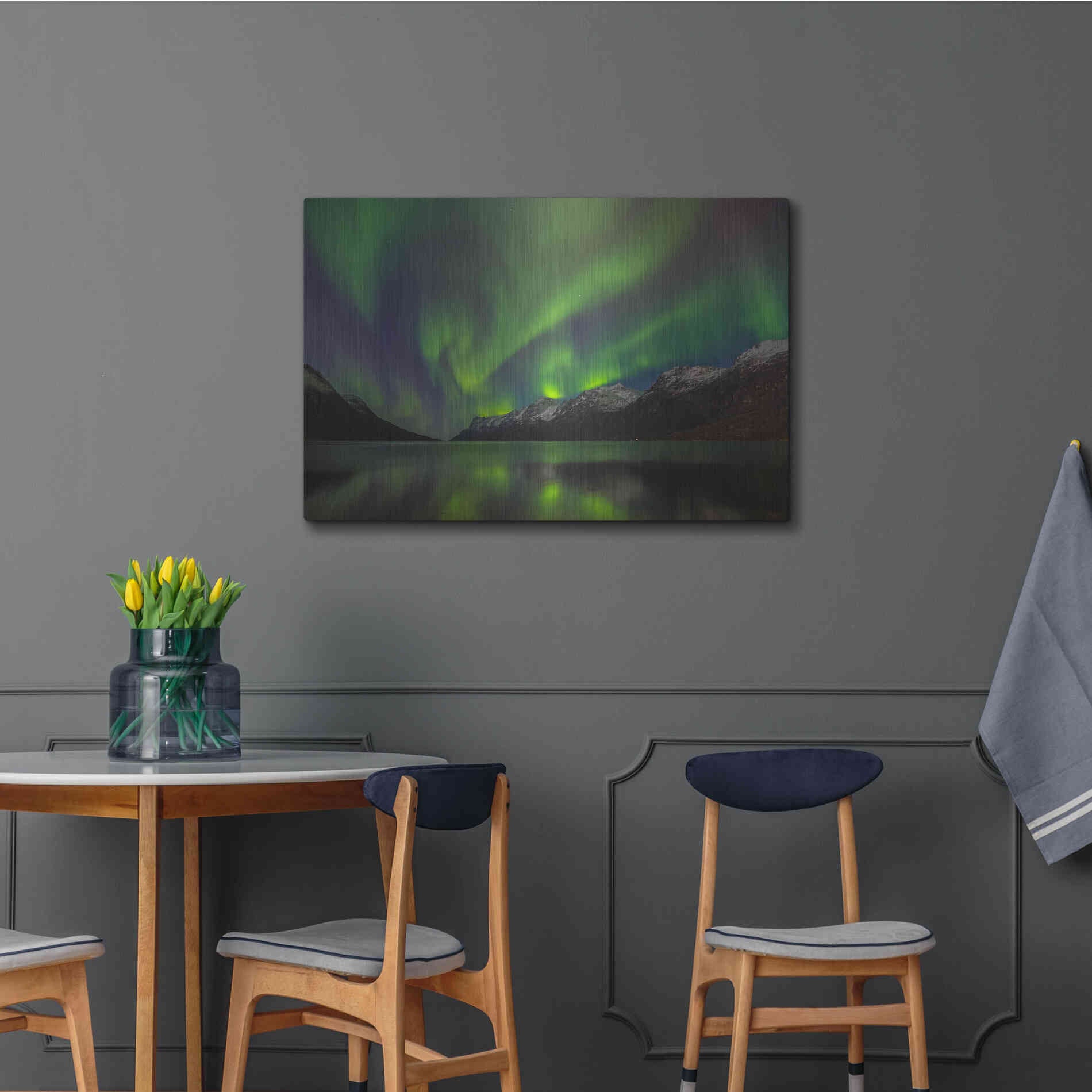 Luxe Metal Art 'Northern Lights In Ersfjorden' by Luxe Portfolio, Metal Wall Art,36x24