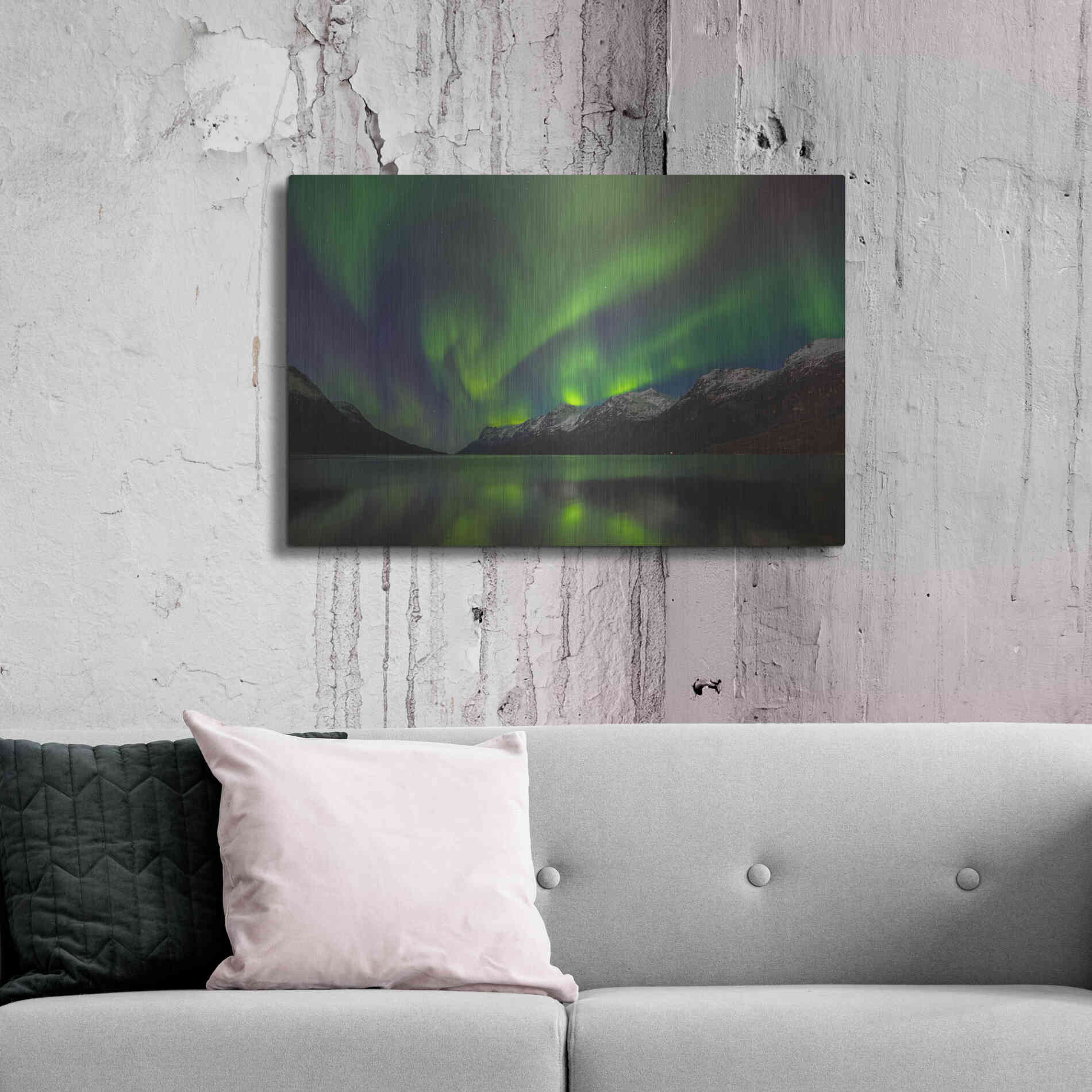 Luxe Metal Art 'Northern Lights In Ersfjorden' by Luxe Portfolio, Metal Wall Art,36x24