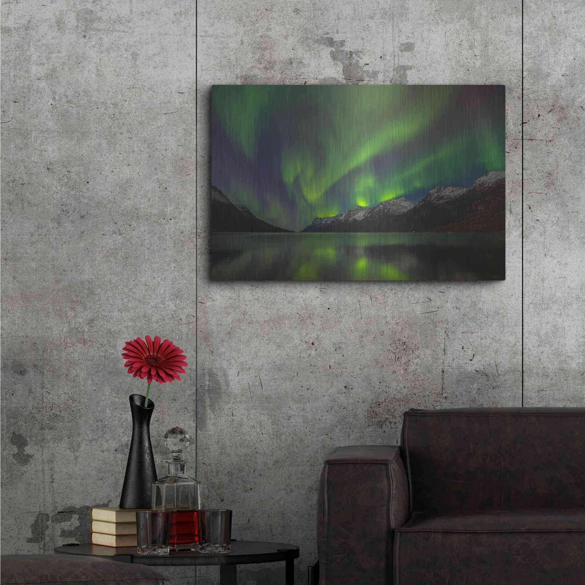 Luxe Metal Art 'Northern Lights In Ersfjorden' by Luxe Portfolio, Metal Wall Art,36x24