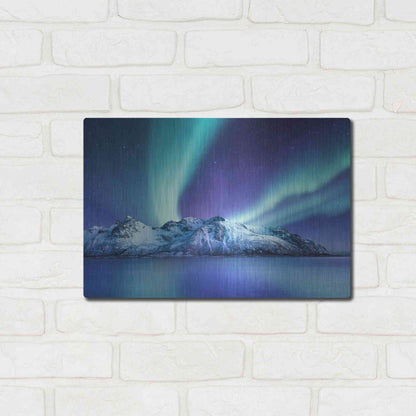 Luxe Metal Art 'Northern Lights In The Lofoten Islands Norway 1' by Luxe Portfolio, Metal Wall Art,16x12