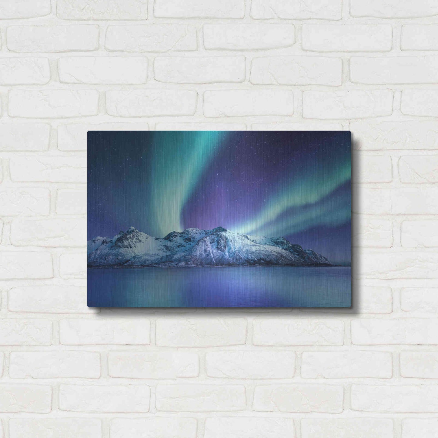 Luxe Metal Art 'Northern Lights In The Lofoten Islands Norway 1' by Luxe Portfolio, Metal Wall Art,24x16