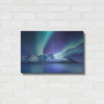 Luxe Metal Art 'Northern Lights In The Lofoten Islands Norway 1' by Luxe Portfolio, Metal Wall Art,24x16