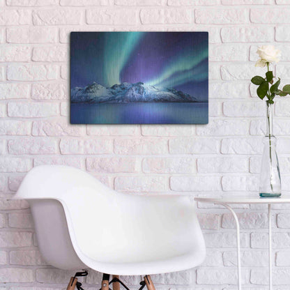 Luxe Metal Art 'Northern Lights In The Lofoten Islands Norway 1' by Luxe Portfolio, Metal Wall Art,24x16