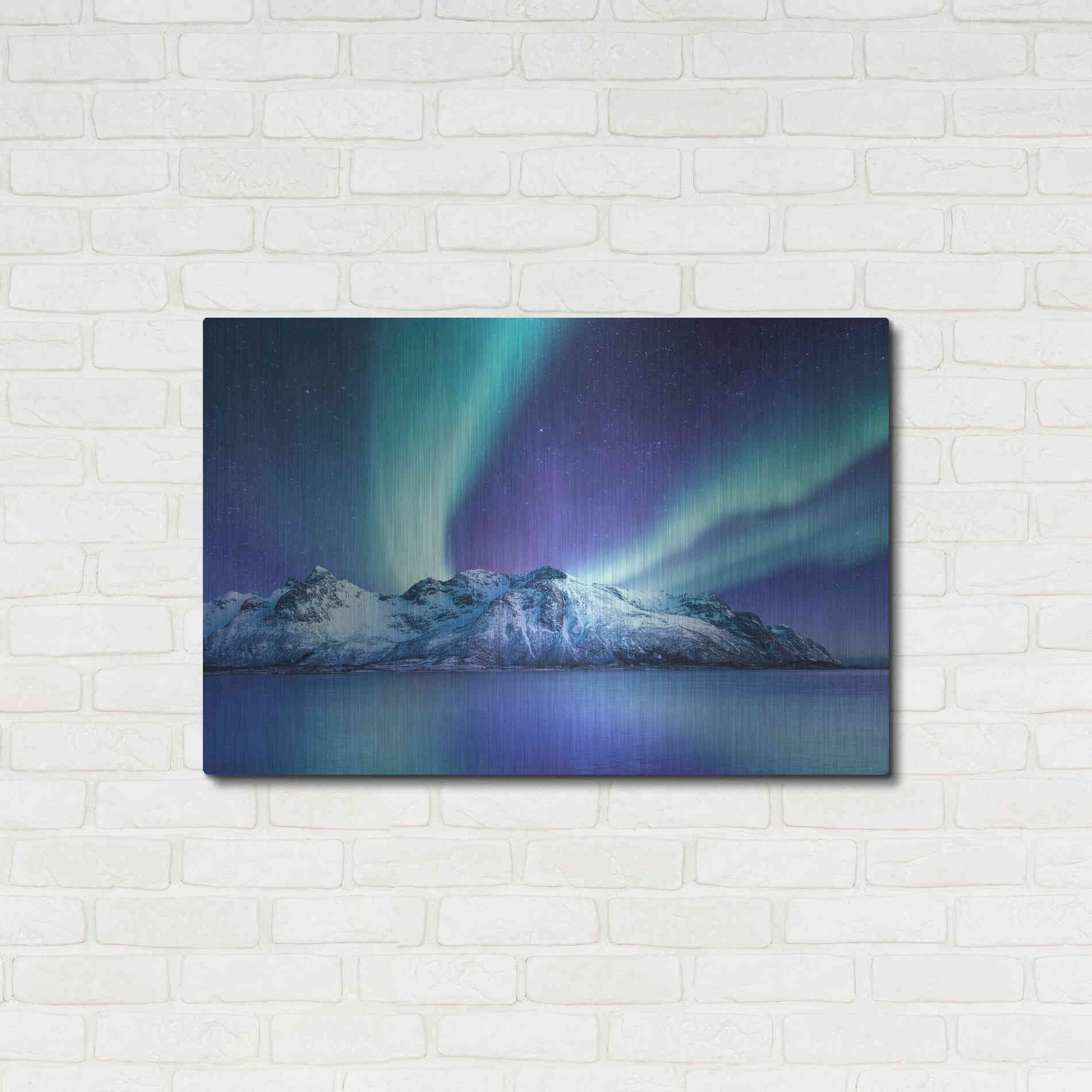 Luxe Metal Art 'Northern Lights In The Lofoten Islands Norway 1' by Luxe Portfolio, Metal Wall Art,36x24