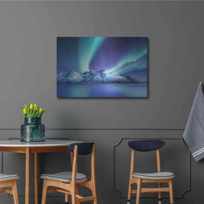 Luxe Metal Art 'Northern Lights In The Lofoten Islands Norway 1' by Luxe Portfolio, Metal Wall Art,36x24