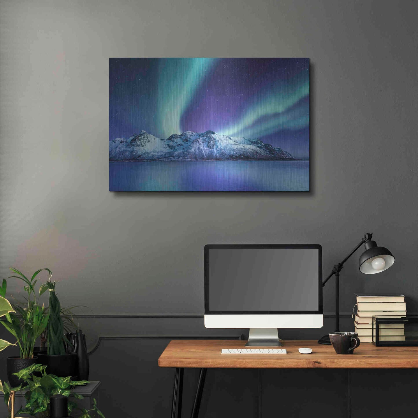 Luxe Metal Art 'Northern Lights In The Lofoten Islands Norway 1' by Luxe Portfolio, Metal Wall Art,36x24