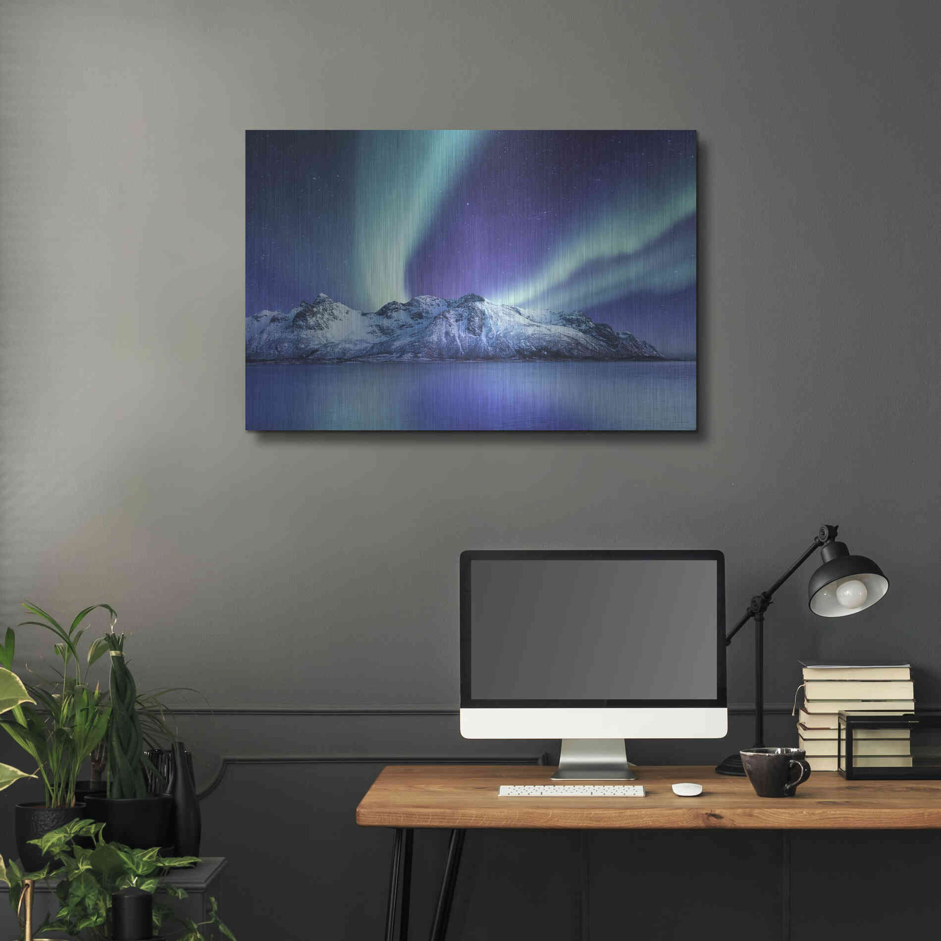 Luxe Metal Art 'Northern Lights In The Lofoten Islands Norway 1' by Luxe Portfolio, Metal Wall Art,36x24