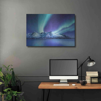 Luxe Metal Art 'Northern Lights In The Lofoten Islands Norway 1' by Luxe Portfolio, Metal Wall Art,36x24