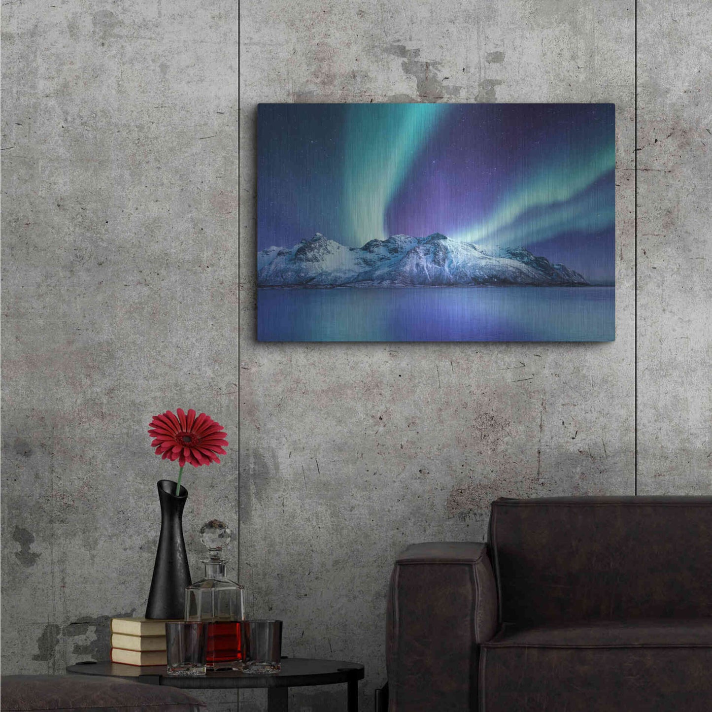 Luxe Metal Art 'Northern Lights In The Lofoten Islands Norway 1' by Luxe Portfolio, Metal Wall Art,36x24