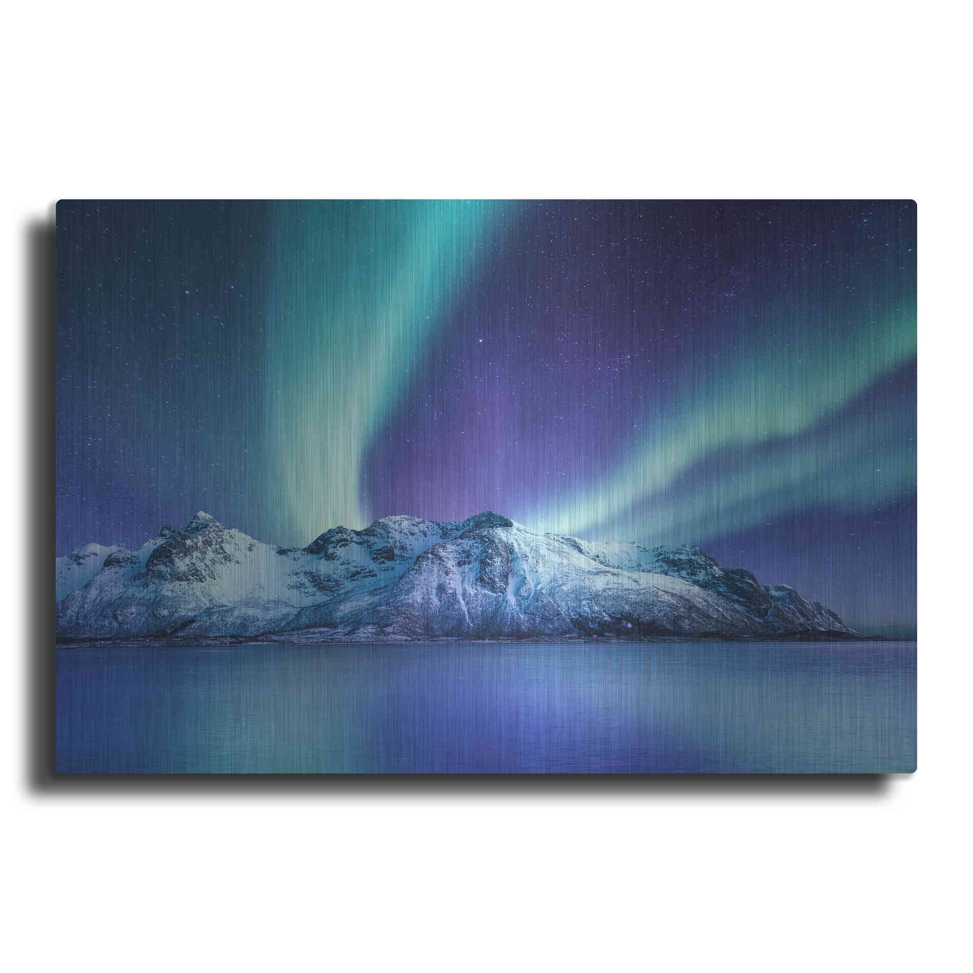 Luxe Metal Art 'Northern Lights In The Lofoten Islands Norway 1' by Luxe Portfolio, Metal Wall Art