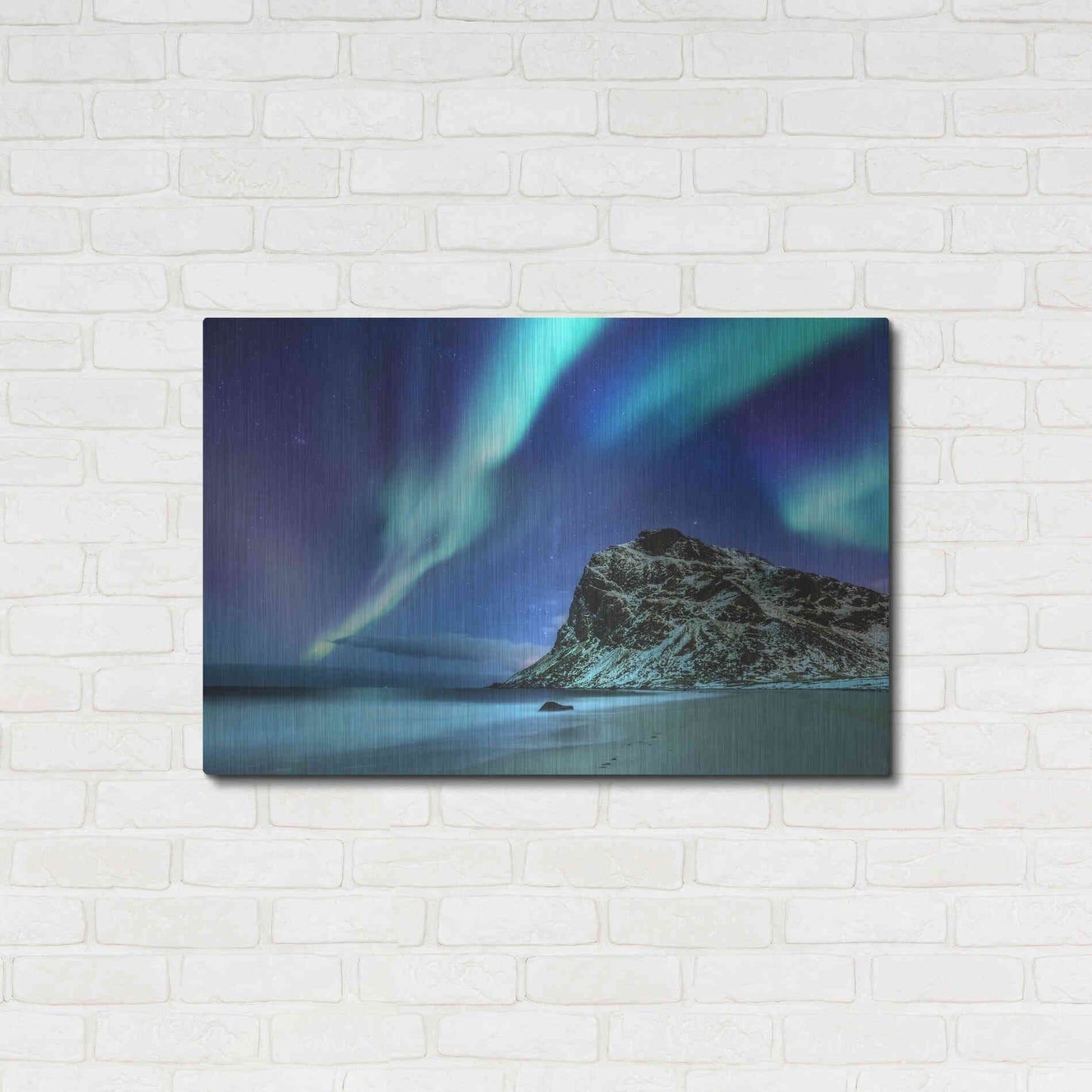 Luxe Metal Art 'Northern Lights In The Lofoten Islands Norway 2' by Luxe Portfolio, Metal Wall Art,36x24
