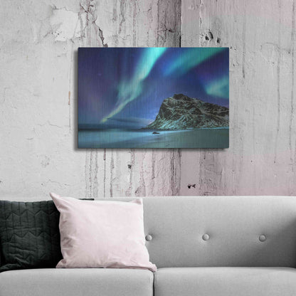 Luxe Metal Art 'Northern Lights In The Lofoten Islands Norway 2' by Luxe Portfolio, Metal Wall Art,36x24
