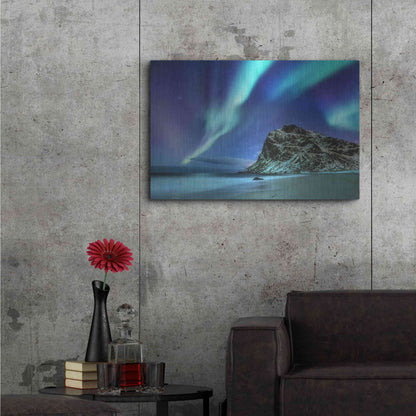 Luxe Metal Art 'Northern Lights In The Lofoten Islands Norway 2' by Luxe Portfolio, Metal Wall Art,36x24