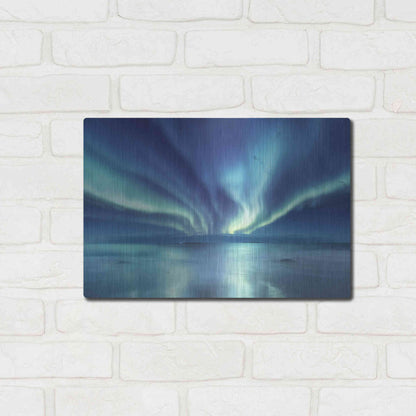 Luxe Metal Art 'Northern Lights In The Lofoten Islands Norway 3' by Luxe Portfolio, Metal Wall Art,16x12