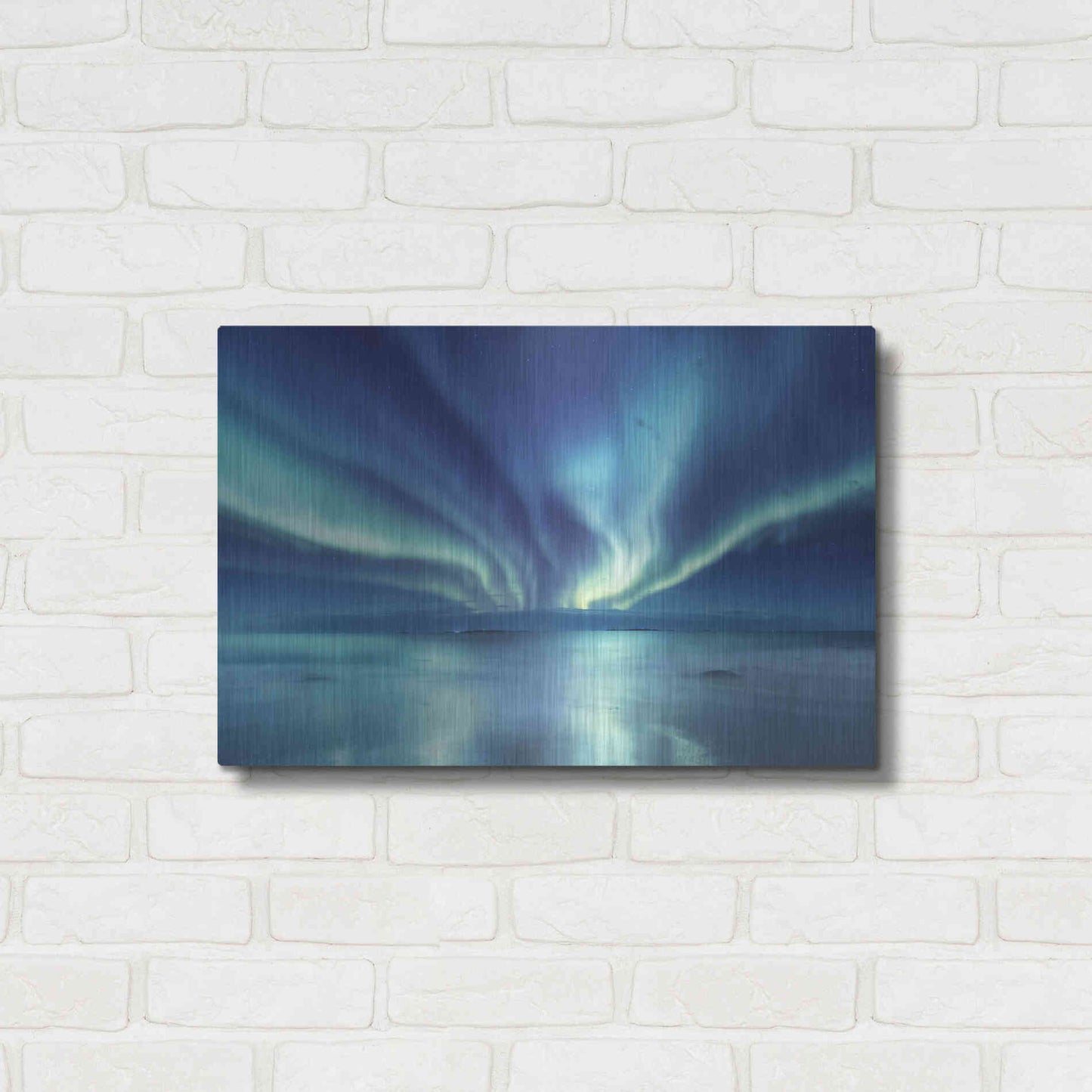 Luxe Metal Art 'Northern Lights In The Lofoten Islands Norway 3' by Luxe Portfolio, Metal Wall Art,24x16
