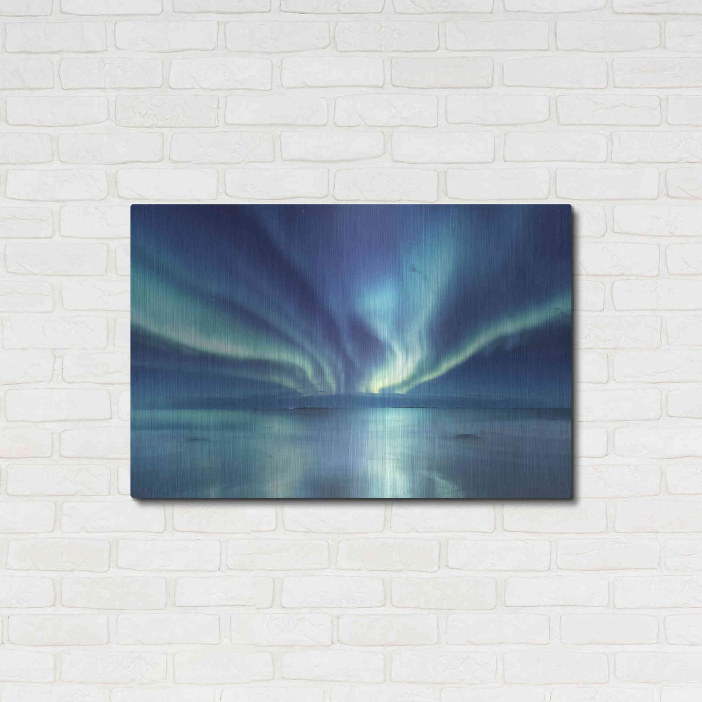 Luxe Metal Art 'Northern Lights In The Lofoten Islands Norway 3' by Luxe Portfolio, Metal Wall Art,36x24