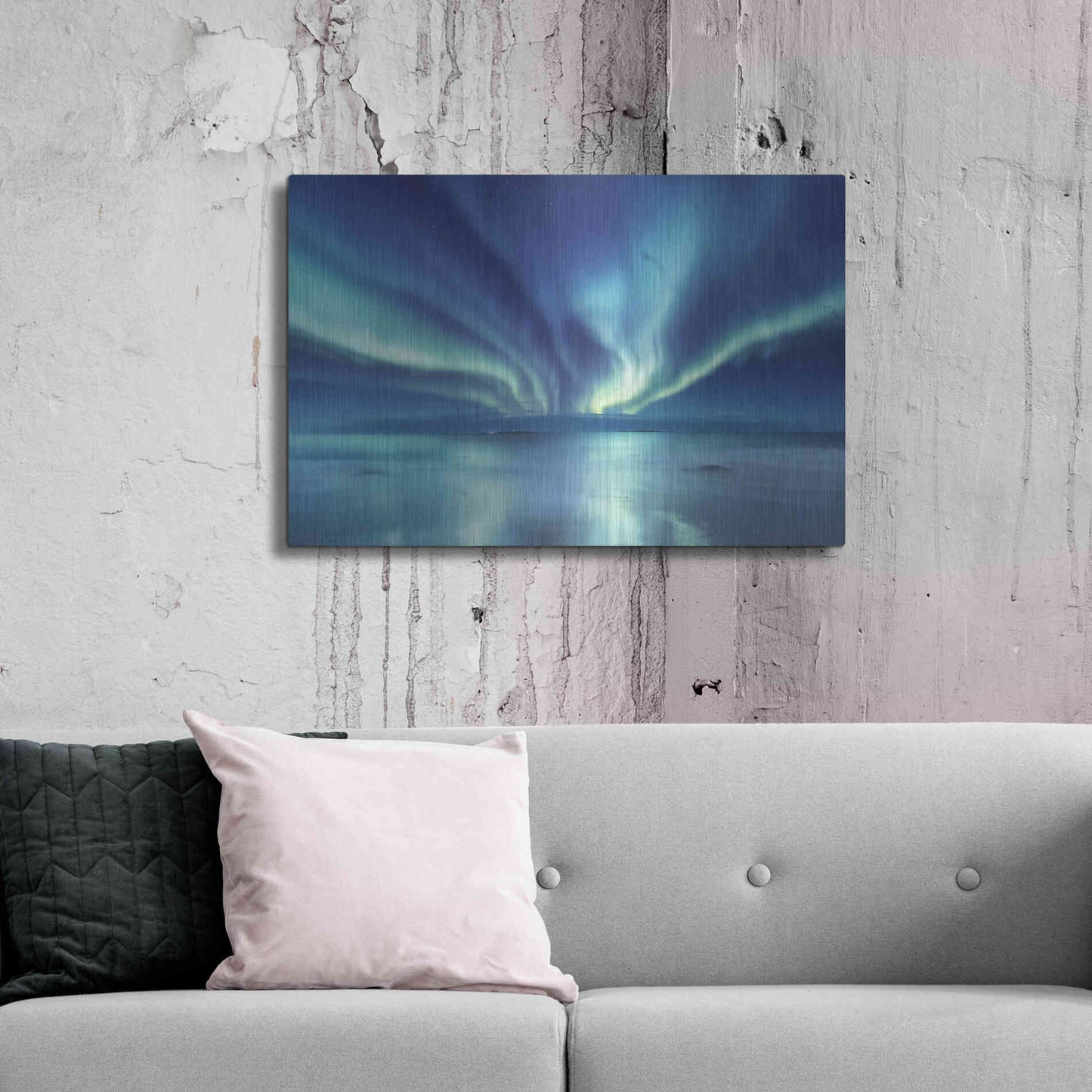 Luxe Metal Art 'Northern Lights In The Lofoten Islands Norway 3' by Luxe Portfolio, Metal Wall Art,36x24