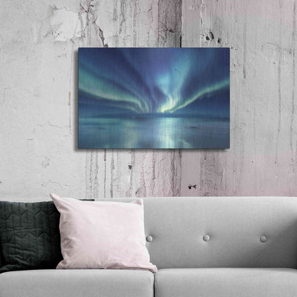 Luxe Metal Art 'Northern Lights In The Lofoten Islands Norway 3' by Luxe Portfolio, Metal Wall Art,36x24