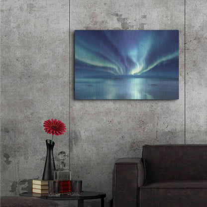 Luxe Metal Art 'Northern Lights In The Lofoten Islands Norway 3' by Luxe Portfolio, Metal Wall Art,36x24