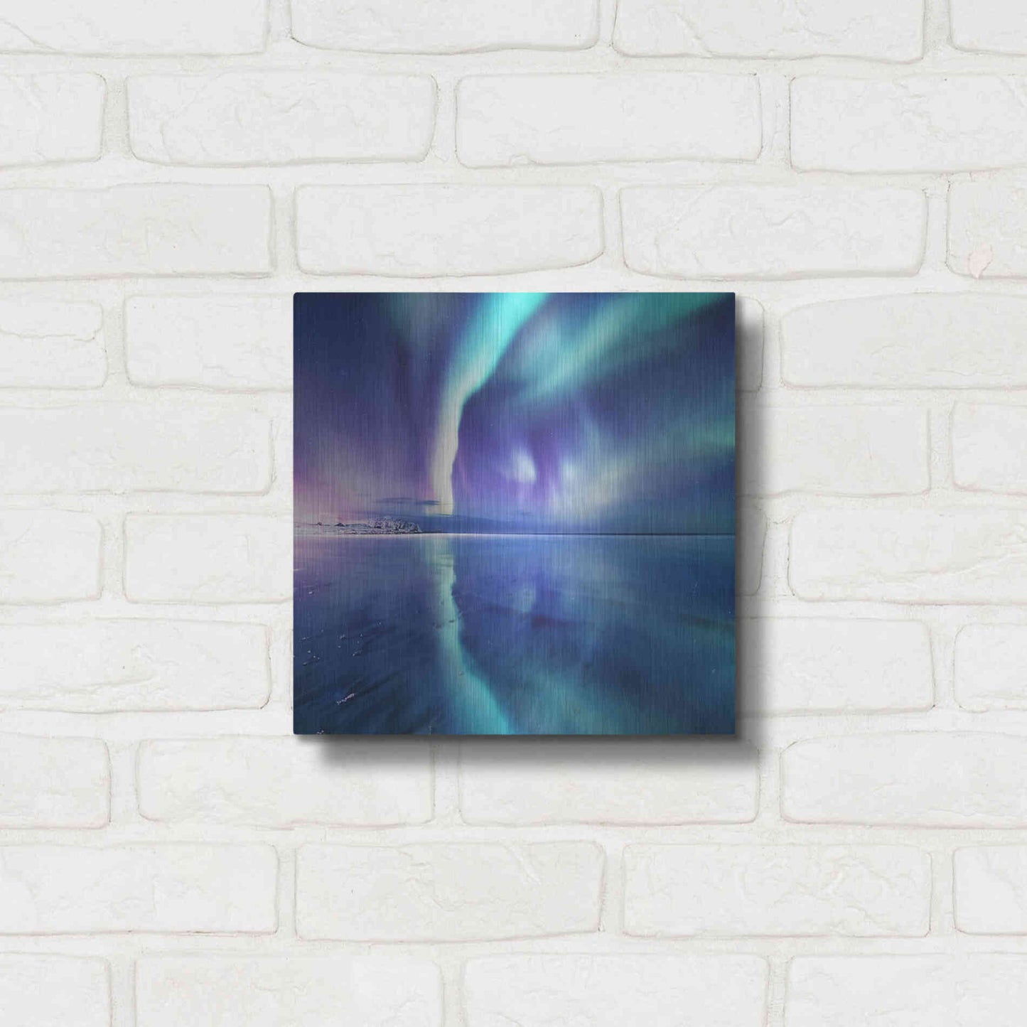 Luxe Metal Art 'Northern Lights In The Lofoten Islands Norway 4' by Luxe Portfolio, Metal Wall Art,12x12