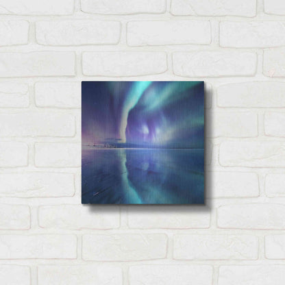 Luxe Metal Art 'Northern Lights In The Lofoten Islands Norway 4' by Luxe Portfolio, Metal Wall Art,12x12