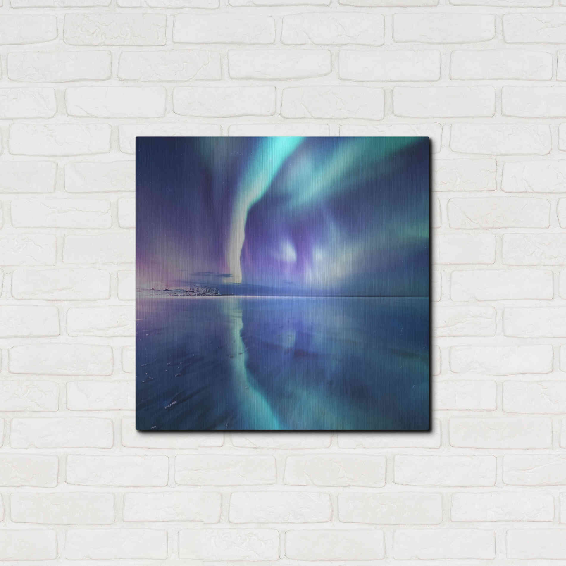Luxe Metal Art 'Northern Lights In The Lofoten Islands Norway 4' by Luxe Portfolio, Metal Wall Art,24x24