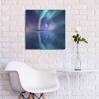 Luxe Metal Art 'Northern Lights In The Lofoten Islands Norway 4' by Luxe Portfolio, Metal Wall Art,24x24