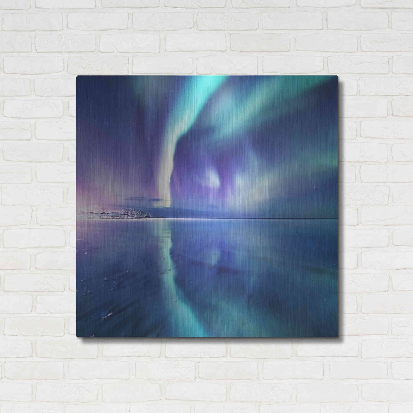 Luxe Metal Art 'Northern Lights In The Lofoten Islands Norway 4' by Luxe Portfolio, Metal Wall Art,36x36
