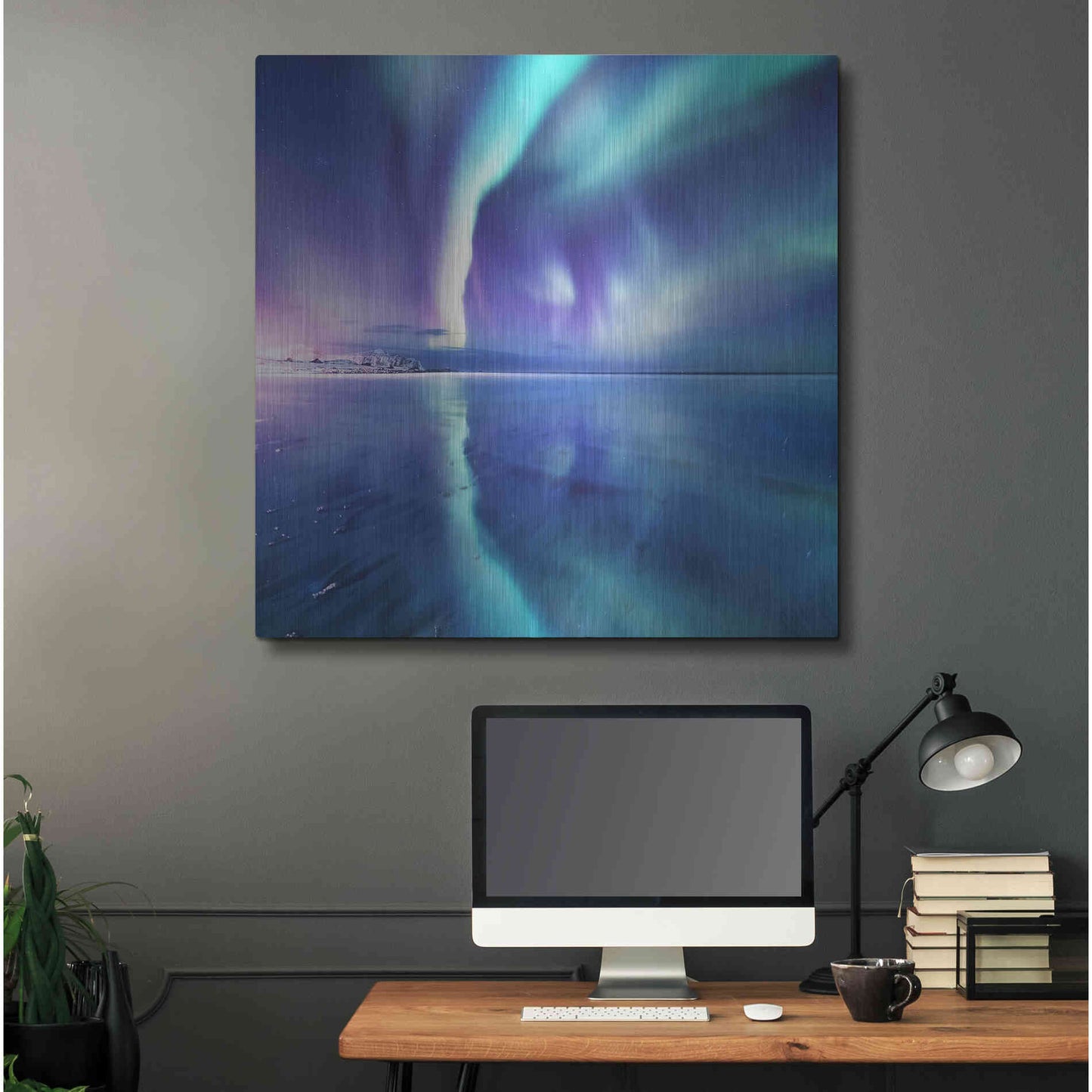Luxe Metal Art 'Northern Lights In The Lofoten Islands Norway 4' by Luxe Portfolio, Metal Wall Art,36x36