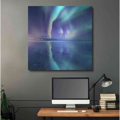 Luxe Metal Art 'Northern Lights In The Lofoten Islands Norway 4' by Luxe Portfolio, Metal Wall Art,36x36