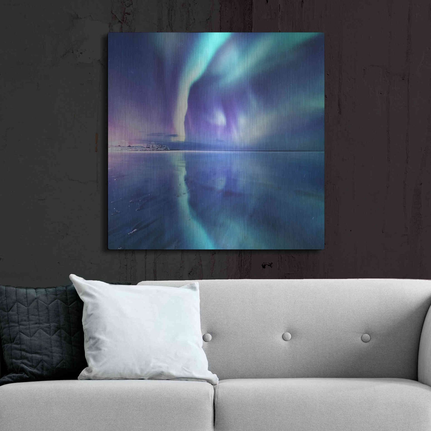 Luxe Metal Art 'Northern Lights In The Lofoten Islands Norway 4' by Luxe Portfolio, Metal Wall Art,36x36