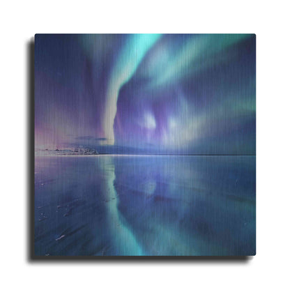 Luxe Metal Art 'Northern Lights In The Lofoten Islands Norway 4' by Luxe Portfolio, Metal Wall Art
