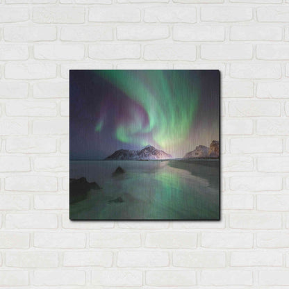 Luxe Metal Art 'Northern Lights In The Lofoten Islands Norway 5' by Luxe Portfolio, Metal Wall Art,24x24