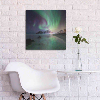 Luxe Metal Art 'Northern Lights In The Lofoten Islands Norway 5' by Luxe Portfolio, Metal Wall Art,24x24