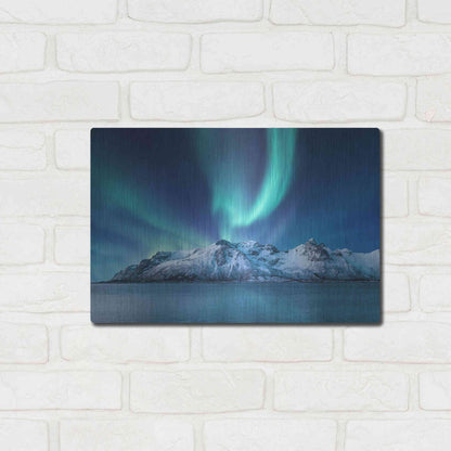 Luxe Metal Art 'Northern Lights In The Lofoten Islands Norway 6' by Luxe Portfolio, Metal Wall Art,16x12